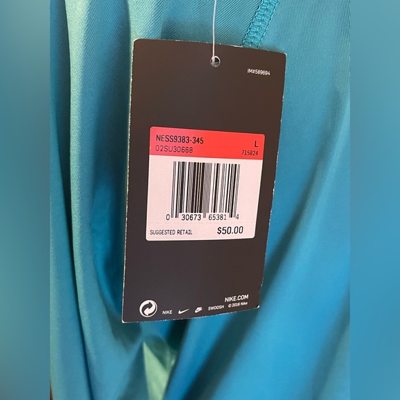 NWT, Nike Swim Tee, Women, Large, Aqua color. - Picture 5 of 5